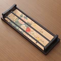 Gác chén tre tích hợp khay nhiều họa tiết KT 34.5*12*2cm - Gác chén 32*10.2*4cm