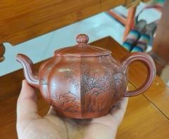 Ấm Cân Văn Cung Đăng - Tử Nê - NN Dương Chí Cầm - Dung tích 310ml - Kt 15x10x8.5 cm
