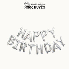 Bong bóng nhôm (bạc) bộ chữ happy birthday dùng trong sinh nhật