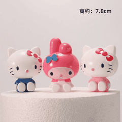 Mô Hình Hello Kitty Mini Trang Trí Bánh Kem