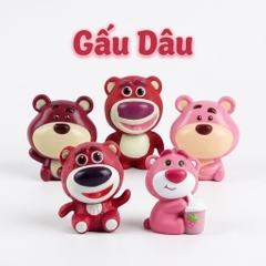 Mô Hình Gấu Dâu Trang Trí Bánh Kem