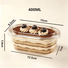 Hộp Nhựa Bầu Dục Oval Đựng Bánh Mousse, Tiramisu (Lốc 50 Chiếc)