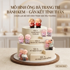 Bộ Mô Hình Ông Bà Trang Trí Bánh Kem
