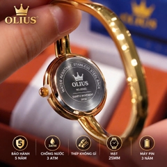 ĐỒNG HỒ NỮ OLIUS MẶT ELIP 25MM – MẶT VÀNG – DÂY VÀNG HỒNG ĐÚC ĐẶC – MÁY QUARTZ