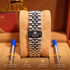 Đồng Hồ Pin OLIUS Nam Chính Hãng - Máy Nhật, Mặt Kính Sapphire 40ml, Làm Từ Thép Không Gỉ Cao Cấp 316L đúc đặc, 10atm