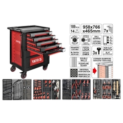 Tủ đồ nghề 7 ngăn chuyên sửa THÂN VỎ ÔTÔ 189 chi tiết Yato YT-55292