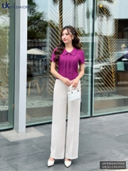 Áo Sơ Mi Cổ Sen Vai Bồng Ly Dọc UK Fashion Công Sở Nữ Thanh Lịch Vải Mềm Mịn UKSM2405005
