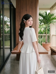 Sơ mi peplum hoa hồ điệp UKSM2607012 ( Áo rời không kèm các SP ghép set và phụ kiện khác )