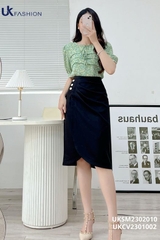 Chân Váy Búp Hồng Xếp UK Fashion Độc Đáo, Lạ Mắt UKCV2301002