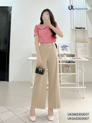 Quần Dáng Xuông UK Fashion Thiết Kế Ống Rộng Kiểu Dáng Đơn Giản Thanh Lịch Chất Vải Thoáng Mát Mềm Mịn UKQU2303007