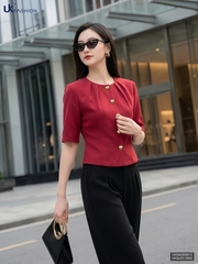 Áo cổ tròn ly cổ tay lỡ UKSM2608012 ( Áo rời không kèm SP ghép set và các PK khác )