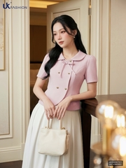 Sơ mi cổ sen cúc tim UKSM2607011 ( Áo rời không kèm các SP ghép set và PK khác )