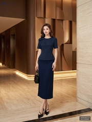 Sơ mi peplum vai xếp UKSM2607019 ( Áo rời không kèm các SP ghép set và PK khác )