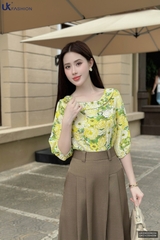 Sơ mi hoa lá cổ giếng - thay đổi phong cách của bạn UKSM2506024