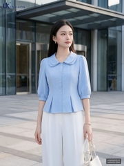 Sơ mi cổ sen kép ly súp UKSM2609003 ( Áo rời không kèm CV/QU/PK )