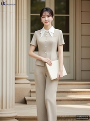 Sơ mi kẻ phối cổ kép kiểu cách mới cực trẻ UKSM2507016