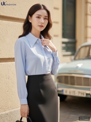 Sơ mi cổ đức dài tay nẹp kiểu công sở nữ, thoáng mát, lịch sự UKSM2507031