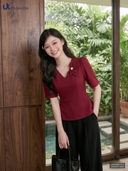 Sơ mi peplum hoa hồ điệp UKSM2607012 ( Áo rời không kèm các SP ghép set và phụ kiện khác )
