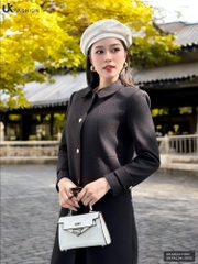 Áo Khoác Dạ Cổ Sen Dáng Dài NK Fashion Công Sở Nữ Sang Trọng, Thanh Lịch Vải Mềm Mịn UKAK2411001