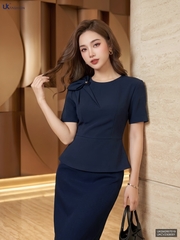 Sơ mi peplum vai xếp UKSM2607019 ( Áo rời không kèm các SP ghép set và PK khác )