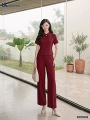 Bộ đồ áo cổ sen + quần ống đứng UKBD2607006 ( Bao gồm cả áo + quần, không kèm các PK khác )
