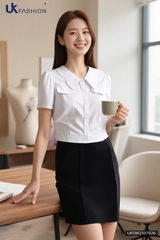 Sơ mi cổ kiểu bo gấu nắp túi UKSM2507026