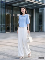 Sơ mi cổ sen kép ly súp UKSM2609003 ( Áo rời không kèm CV/QU/PK )