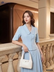 Set áo khóa trước + chân váy xếp giả moi NKBD2607009 ( Bao gồm cả áo + chân váy, không kèm các PK khác )