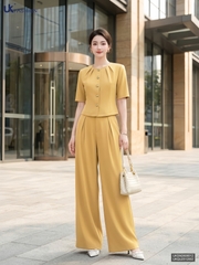 Áo cổ tròn ly cổ tay lỡ UKSM2608012 ( Áo rời không kèm SP ghép set và các PK khác )