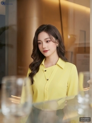 Sơ mi dài tay vạt lá chéo UKSM2608005 ( Áo rời không kèm các SP ghép set khác và các PK khác )