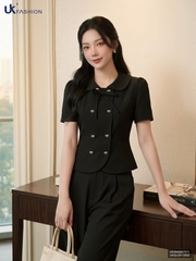 Sơ mi cổ sen cúc tim UKSM2607011 ( Áo rời không kèm các SP ghép set và PK khác )