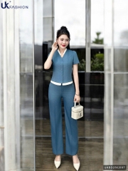Set bộ đồ phối màu Ryan thanh lịch, sang xịn UKBD2502007 ( Bao gồm cả áo và quần)