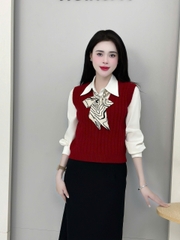 Áo Len Ghi Lê Gân UK Fashion Trẻ Trung, Nữ Tinh Vải Mềm Mịn UKFAL2410011