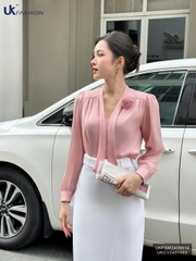 Sơ mi tơ cổ vạt hoa cực xinh xắn UKFSM2409014