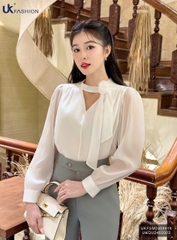 Sơ mi tơ cổ vạt hoa cực xinh xắn UKFSM2409014