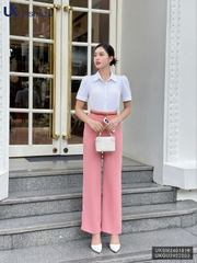 Áo Sơ Mi nữ UK Fashion cổ đức cọc tay mí nẹp, chất liệu lụa không nhăn UKSM2401016