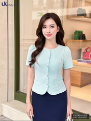 UK FASHOIN SƠ MI VẠT TRÒN TÚI CƠI CÔNG SỞ THANH LỊCH, THỜI TRANG UKSM2405016