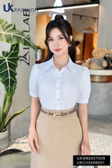 Áo Sơ Mi Tay Lỡ Cổ Đức Kiểu UK Fashion Thanh Lịch, Nữ Tính Vải Mềm Mịn UKSM2407009