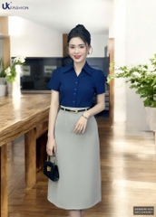 Áo Sơ Mi Cổ Đức V Bấu Dọc Vai UK Fashion Thanh Lịch, Nữ Tính Vải Mềm Mịn UKSM2501020