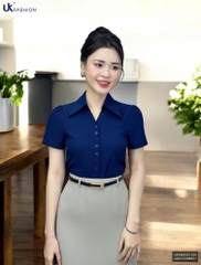 Áo Sơ Mi Cổ Đức V Bấu Dọc Vai UK Fashion Thanh Lịch, Nữ Tính Vải Mềm Mịn UKSM2501020