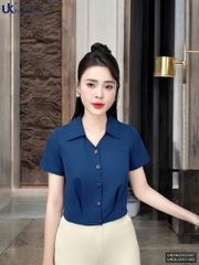Áo Sơ Mi Súp Eo Lá Cổ Basic, Trẻ Trung Vải Mềm Mát UKSM2502007