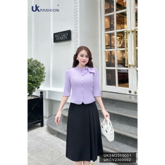 Chân váy chữ A xếp cá sườn Fashion chất liệu cao cấp không nhăn, công sở basic, dễ phối đồ UKCV2309002