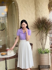 Áo sơ mi cổ nhẵn tay phồng UK Fashion, chất liệu mát, không nhăn, thấm hút mồ hôi, thời trang nữ, công sở UKSM2401006