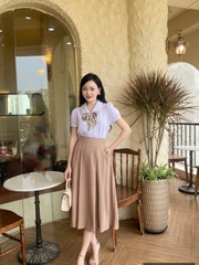 Áo sơ mi cổ nhẵn tay phồng UK Fashion, chất liệu mát, không nhăn, thấm hút mồ hôi, thời trang nữ, công sở UKSM2401006