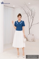 Chân Váy Xếp Ly UK Fashion chân váy xòe đơn giản, Thanh Lịch, Nữ Tính cho quý công công sở, dễ phối đồ UKCV2310002