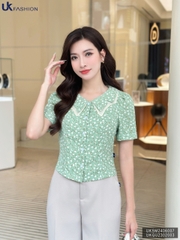 Áo Sơ Mi UK Fashion Công Sở Thiết Kế Cổ Kép, Họa Tiết Hoa Nhẹ Nhàng, Thanh Lịch, Nữ Tính UKSM2406007