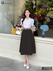 Áo Sơ Mi Croptop Cổ Sen Kiểu UK Fashion Công Sở Nữ Thanh Lịch, Dịu Dàng Vải Mềm Mịn UKSM2406006