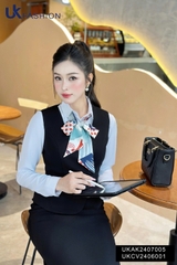 Áo gile peplum 2 cúc thanh lịch UKAK2407005