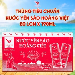 THÙNG TIÊU CHUẨN 80 LON NƯỚC YẾN SÀO HOÀNG VIỆT 190ML