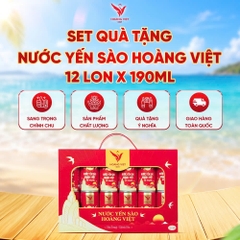 SET QUÀ TẶNG 12 LON NƯỚC YẾN SÀO HOÀNG VIỆT 190ML